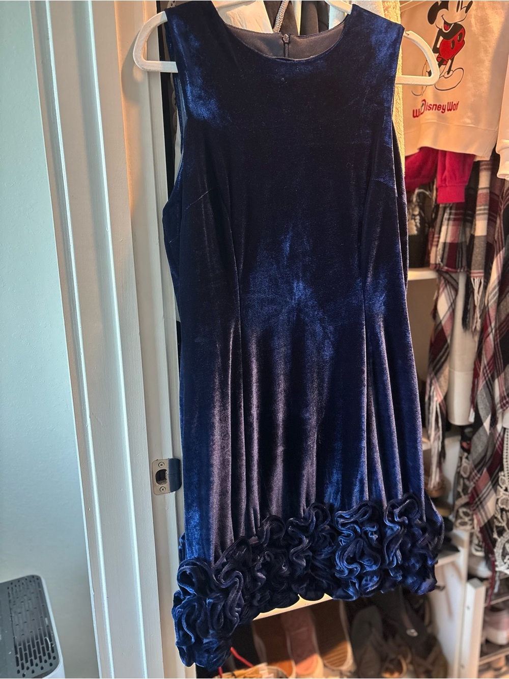 Donna Ricco Navy Blue Velvet Dress